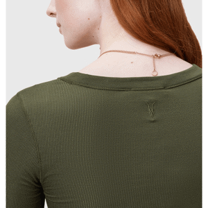 AllSaints Bec Long Sleeve Slim Ramskull T-Shirt